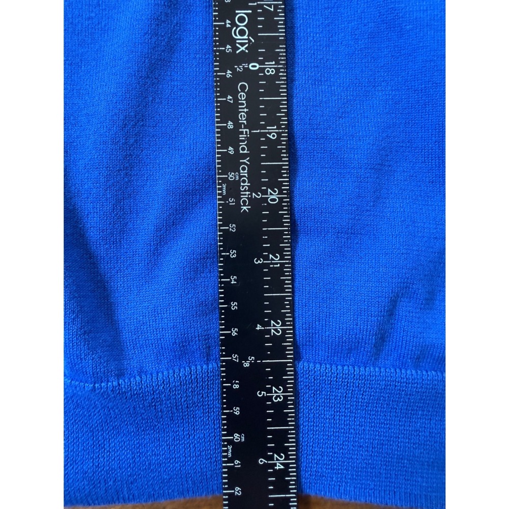 Lands End Sweater Women 1X Blue Supima Cotton 3/4 Sleeve Pullover - Picture 6 of 6